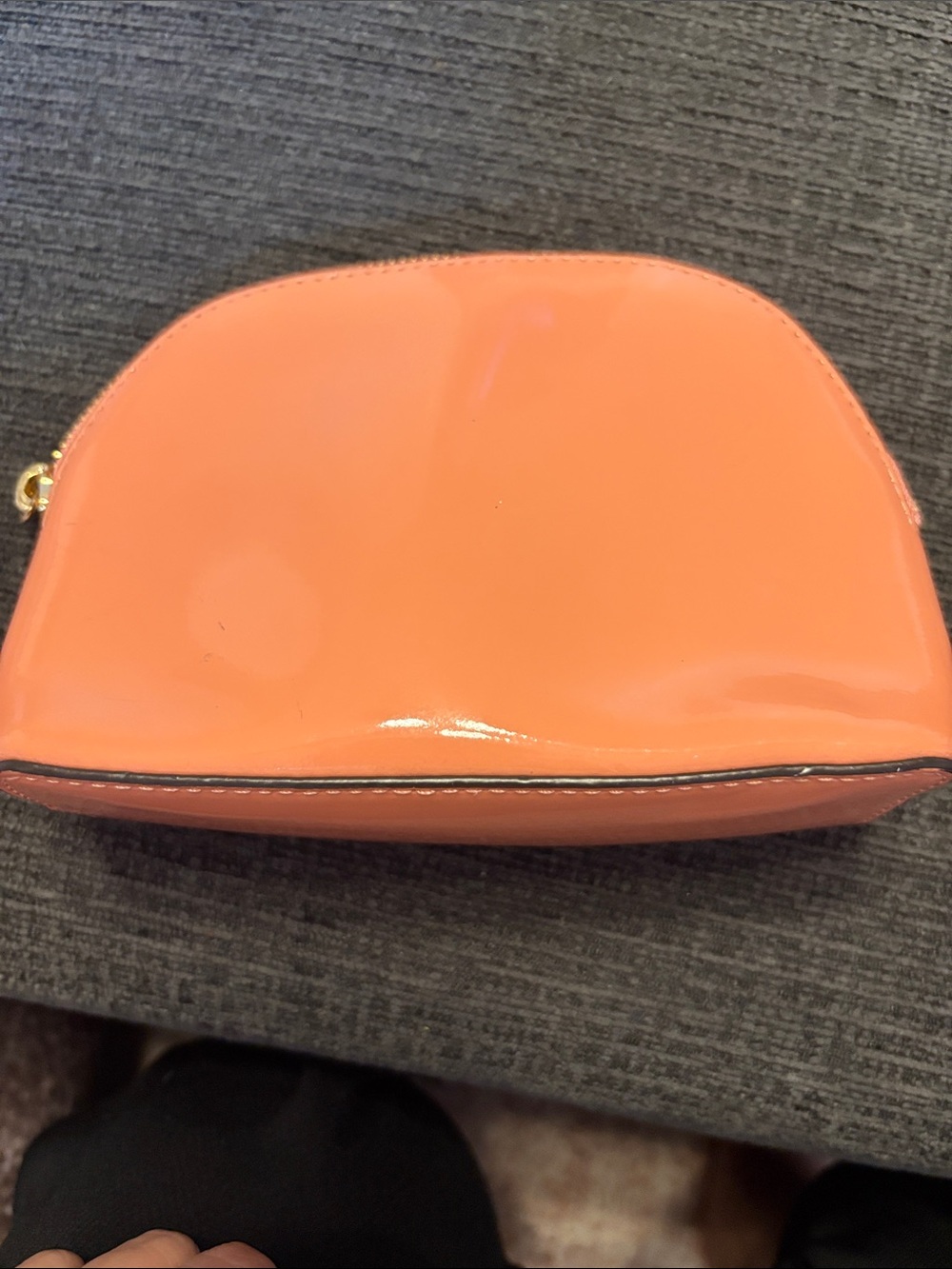 Michael Kors Coral Patent Leather Zip Cosmetic Case - Picture 2 of 6